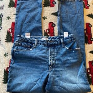 Good American Straight Leg Blue Jeans